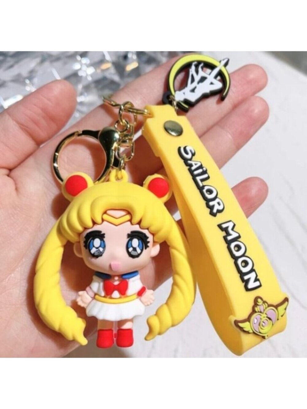 Sailor Moon & Pokemon Keychain Gold-Tone Charm Wristlet 2 Pcs